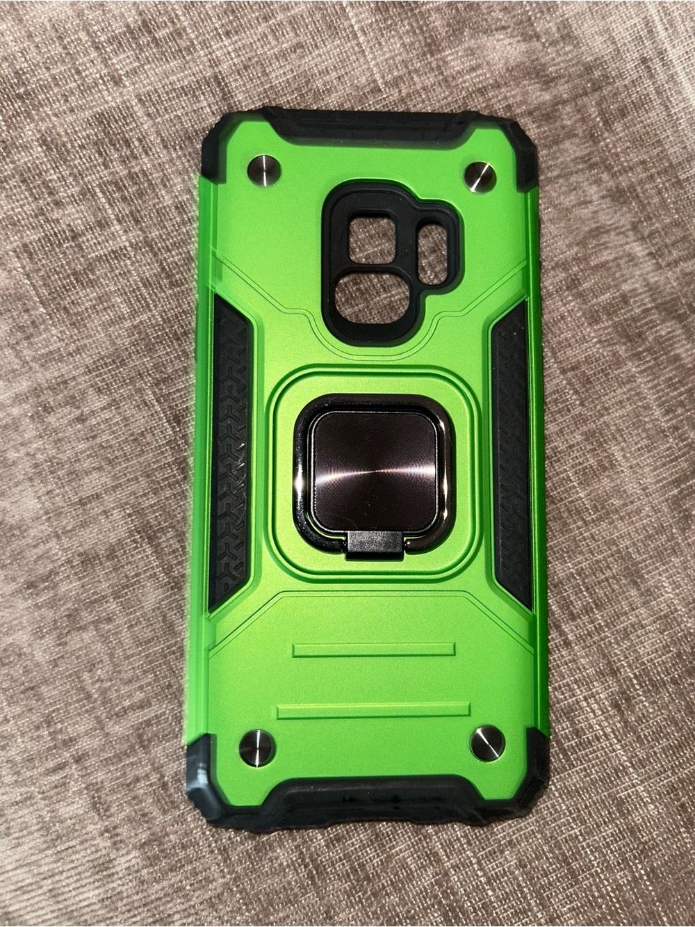 Samsung galaxy S9 phone case Green Rugged Protective Phone Case with Ring